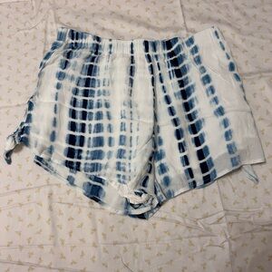BLUE TIE DYE SHORTS SIZE LARGE - TOP SOLD SEPARATELY